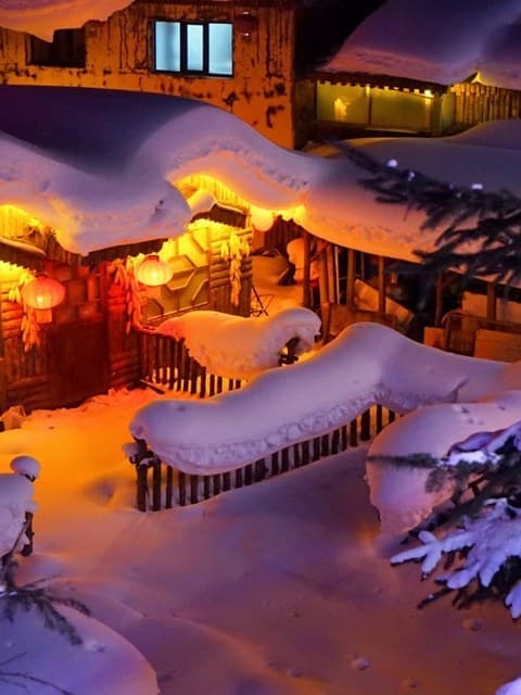 雪乡亲子营 - 雪乡灯笼夜景