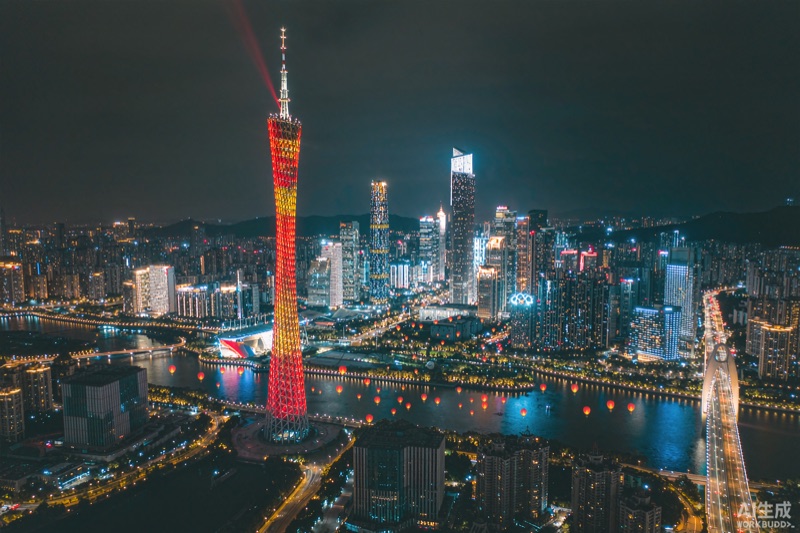 广州塔金秋夜色