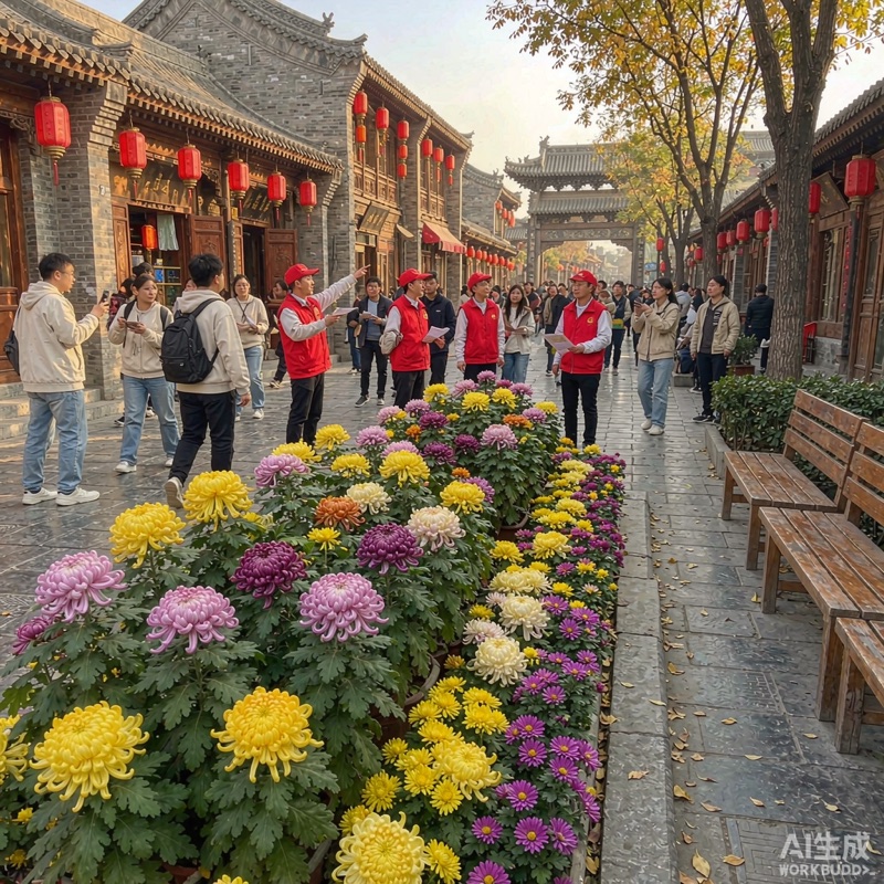 开封的菊香之外：30 米长椅和免费公交专线 · ha