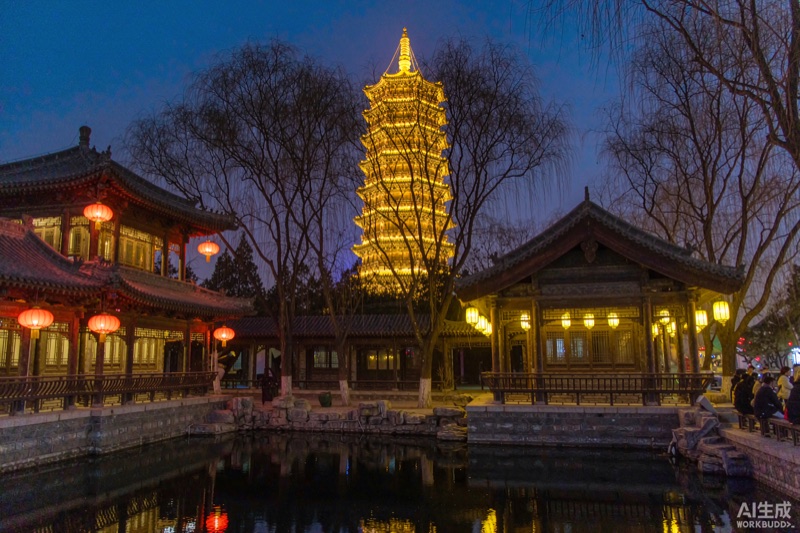 正定古城夜色 · 河北